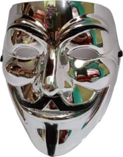 DEZYEN Vendetta hacker mask halloween party mask silver (colour) Party Mask