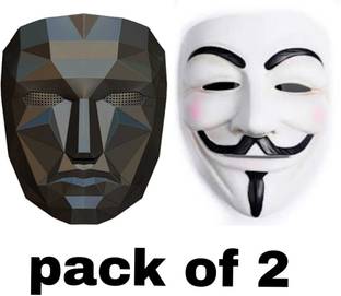 yubirth Dark knight game master black mask vs clever vendetta white Decorative Mask