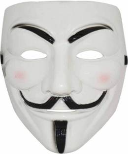 Rangbaaz Enterprises Vendetta Comic Face Anonymous (White) Gift Set Of 1 Pcs Party Mask Party Mask