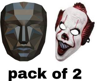 yubirth Knight clashes Red laughing joker vs squad game mask pack of 2 Decorative Mask