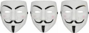 yubirth v for vendetta solid stylish party mask pack of 3 Decorative Mask