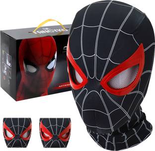 PROBEROS Miles Morales Hero Mask with Jaw Motion Blinking Eyes Party Mask