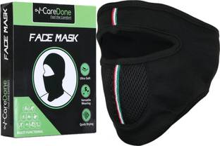 CareDone Pack of 2, Black bike face mask for men, women. Decorative Mask