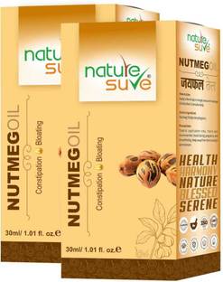 Nature Sure Nutmeg Jaiphal Oil for Bloating & Constipation - 2 Packs (30ml Each)