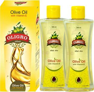 Oligro Body Massage Olive Oil with Goodness of Vitamin-E & Almond Oil 200ml , Pack of 2