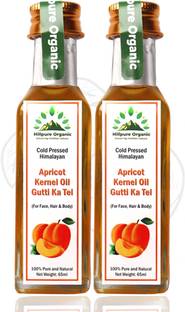 Hillpure Organic Cold Pressed Himalayan Apricot kernel oil, pure and undiluted, For skin,hair,