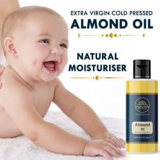 Wildflower essentials 100% Pure & Natural Sweet Almond Baby Massage Oil For Strong Muscles, & Hair