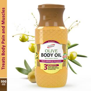 Nimson Olive Body Massage Oil with Italian Olives Treats Body Pain & Muscles Soft Skin