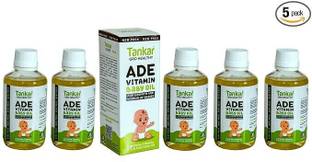 Tankar Gro Healthy AD Vitamin Baby Oil, 100ML, Pack Of 5