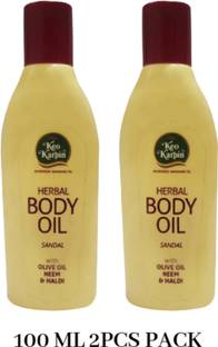 Keo Karpin HERBAL BODY OIL SANDAL WITH OLIVE OIL NEEM&HALDI 100ML 2PCS