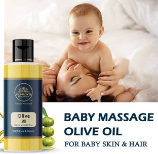 Wildflower essentials 100% Pure & Natural Baby Massage Olive Oil For Baby Skin & Hair