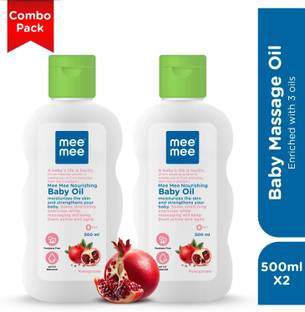 MeeMee 3in1 New Born Baby Massage Oil - Sunflower, Coconut & Olive - Soft/Non-Sticky