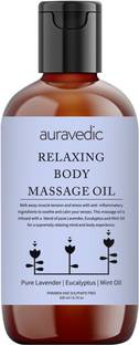 AURAVEDIC Relaxing Body oil with Lavender Eucalyptus soothing massage oil for women men