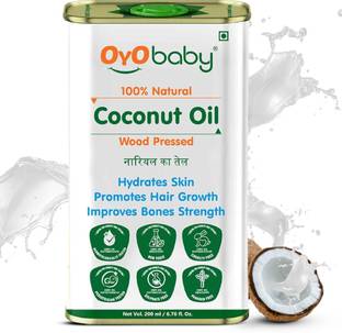 Oyo Baby Coconut Baby Massage Oil For Faster Physical Growth for Stronger Bones and Muscles Cold Pressed Baby Coconut Massage Oil