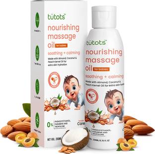tutots Baby Massage Oil infused with Almond, Coconut, Sesame, Peach Kernel & Vit-E
