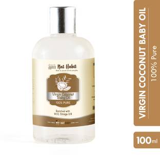 Nat Habit Baby Coconut Oil|Hair,Body Massage|Skeletal & Muscular Strengthening|VitE&Omega3