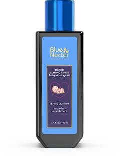 Blue Nectar Ayurvedic Baby Massage Oil with Olive Oil, Almond Oil & Organic Ghee for Babies
