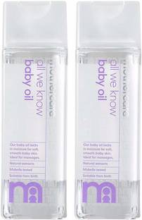 Mothercare All We Know Baby Oil | With Natural Extracts For Soft & Beautiful Skin|Pack of 2