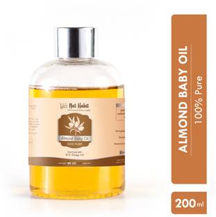 Nat Habit 100% Pure Baby Oil (Almond) For Massage, Hair Growth & Skin With Vit.E,Omega 3,6