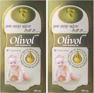 FLORENTHA OLIVOL BABY MASSAGE OIL FOR BABYS GROWTH & HEALTHY SKIN PACK OF 100ml x 2