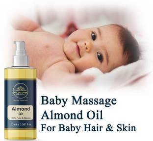 Wildflower essentials 100% Pure & Natural Baby Massage Almond Oil For Baby Hair & Skin