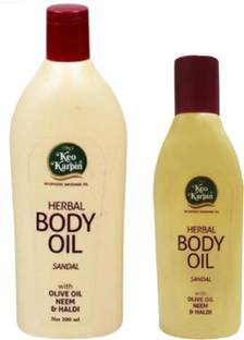 Keo Karpin HERBAL BODY OIL SANDAL WITH OLIVE OIL NEEM&HALDI 200ML 1PCS 100ML 1PCS