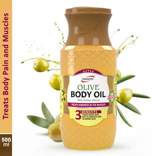 Nimson Olive Body Massage Oil with Italian Olives Treats Body Pain & Muscles Soft Skin