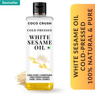कोको क्रश White Sesame Oil for Massage | Cold-Pressed, 100% Pure, & Natural | Skin, Hair
