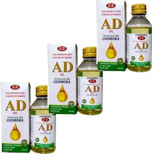 COSMORA S.S. AD BABY MASSAGE OIL FOR SHINEE ,SMOOTH & GENTLE SKIN PACK OF - 100ml x 3
