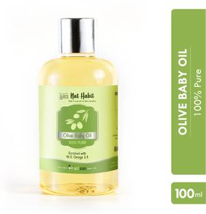 Nat Habit 100% Organic Olive Oil For Baby Massage With Vit E & Omega 3| Hair & Body