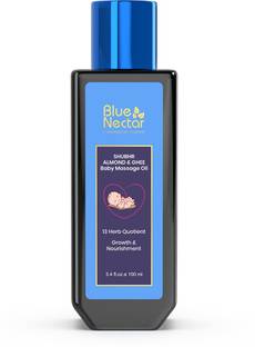 Blue Nectar Ayurvedic Baby Massage Oil with Olive Oil, Almond Oil & Organic Ghee for Babies