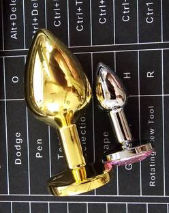 purvish Golden Plug Massager Medium Size and Silver Plug Massager Small S ize for Relaxation and two Set of size for Compatibility Massager