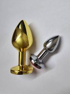 purvish Golden Plug Massager Medium Size and Silver Plug Massager Small S ize for Relaxation and two Set of size for Compatibility Massager