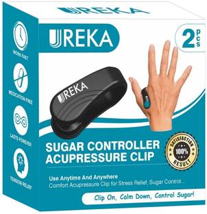 Ureka Sugar Control Li4 Acupressure Point Clip Headache Migraine &Tension Relief Light Acupressure Relaxation Stress Alleviation Pressure Point Clip, (Pack Of 2) Massager