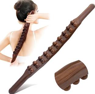 Kruvad Gua Sha Stick 20 Beads Wood Guasha Tool Wooden Massage Stick for Neck Muscle Pain Body Shaping Massager