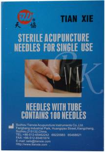 Acupunx ACU25 Acupuncture Needles Silver Handle (Size 0.25 X 25mm) 1 CUN single Tube Pack Of 100 Massager