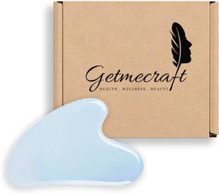 Getmecraft Opalite Gua Sha Gua Sha Massage Tool - Real Natural Opalite Stone Heart Shape - for Scraping Facial and Body Skin, SPA, Helps with Face Lifting, Blood Circulation for Face, Eye, Neck Massager