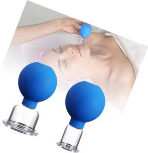 R A Products Glass Facial Cupping Therapy Sets Cup Massage,2 Pieces Silicone Vacuum Suction Glass Facial Cupping Therapy Sets Cup Massage,2 Pieces Silicone Vacuum Suction Massager