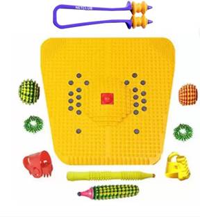 netclub Acupressure kit yoga Mat foot mat Combo with Ball Karela Massager Thumb Sujok Ring finger fitness kit tummy burn fat belly slim magnetic body Massager