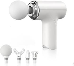 ARG HEALTHCARE Mini Gun Massage Handheld Full Body Pain Relief or Relaxation 6 Speed Level, 4 Heads attachment Rechargeable Travel Friendly for Back Neck Leg Hand Massager