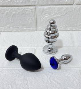 purvish Non Vibrating Butt Plug Massager Curved Step, Soft Silicone & Steel, 3 set Non Vibrating Butt Plug Massager Curved Step, Soft Silicone & Steel, 3 set Massager