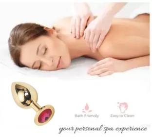 VISHMART GOLDEN A1 PLUG JAWELD Butt Plug, Medium Safety Metal Butt l Plug Hook with Diamond Anal for Unisex Massager