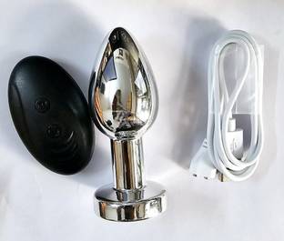 purvish 10 frequency Vibrating Body Massage silver Plug for Ultimate Relaxation with Remote Controlled water resistance (SIZE-M) Rechargeable Massager