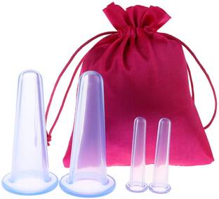 Vinayakart 4 Pcs Silicone Vacuum Cupping Cups Acupressure Massage 4 Pcs in 1 set
