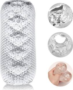 JoyStick Vacuum Cup Double Open Crystal Therapy Vacuum Stroker Suction Cup Massager with Pumping Handle, Therapy Cup Relief Relaxation Men Massager