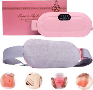 DESTRON ENTERPRISE Period Cramp Relief Massager & Heating Pad for Menstrual Period Pain Relief Belly Warmer Heating Pad with 4 Heat Levels 4 Vibration Modes Massager