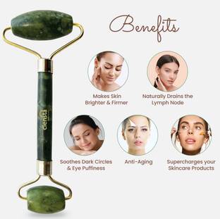Clensta Jade Roller - Face Massager | Improves Skin Elasticity, Reduces Puffiness CPCA0001 Massager
