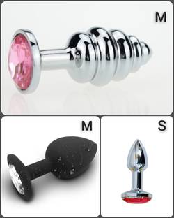 purvish Non Vibrating Curved Steps M-Size, Soft Silicone M-Size & Steel S-Size, 3 set Massager Unique Design, Soft and Different Size More Compatibility for Men Massager