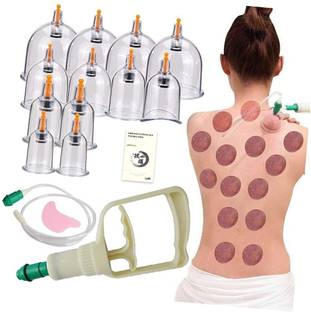 R A Products 12 Cups Hijama Cupping Set with Pump for Back Neck Joint Pain Relief 12 Cups Hijama Cupping Set with Pump for Back Neck Joint Pain Relief Massager