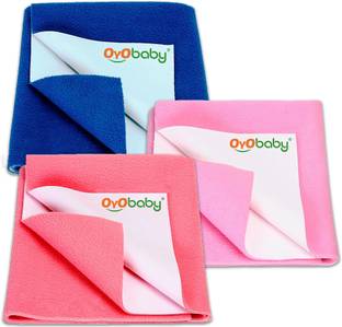 Oyo Baby Waterproof Bed Sheet Premium Pack of 3 Small Size (70cm X 50cm) Rectangle Rectangle